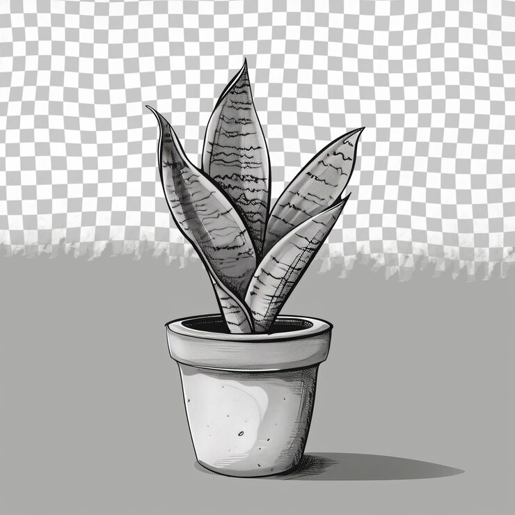 PSD een tekening van een plant met een blad erin