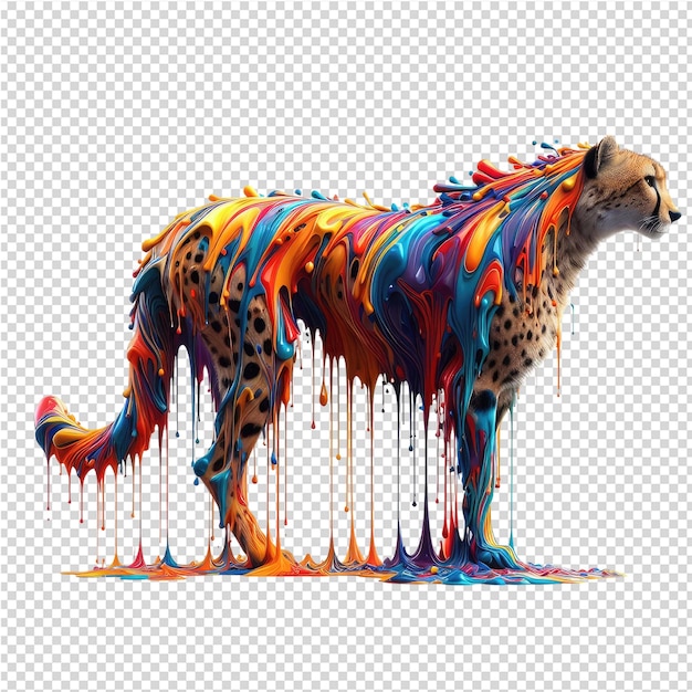 Een tekening van een tijger met de kleuren van de tijger erop