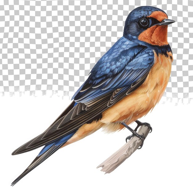 PSD een tekening van een vogel met een blauwe en oranje snavel