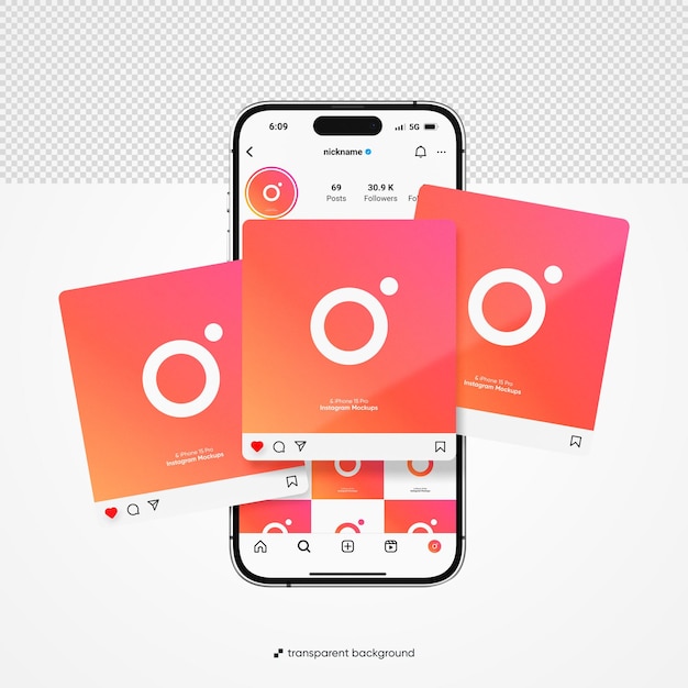 een telefoon met een roze en oranje achtergrond met het nummer 3 erop
