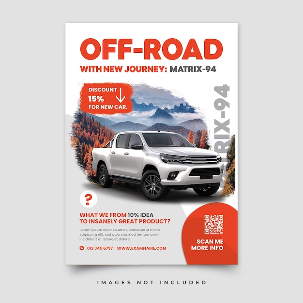 Een tijdschriftomslag voor offroad met een nieuwe reis.