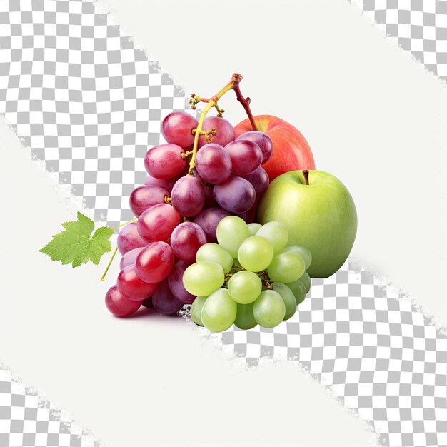 PSD een tros druiven en een tros druiven liggen op een geruit tafelkleed.
