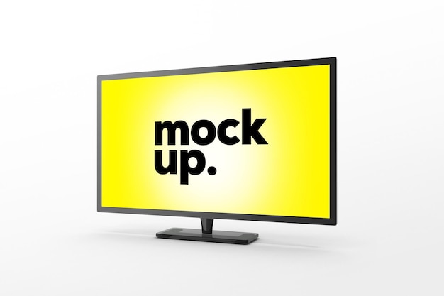 Een tv-scherm waarop mock up staat.