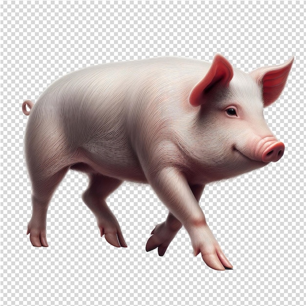 PSD een varken op een witte achtergrond