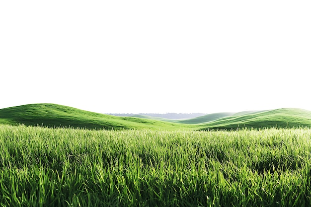 een veld van groen gras met de zon die schijnt aan de horizon