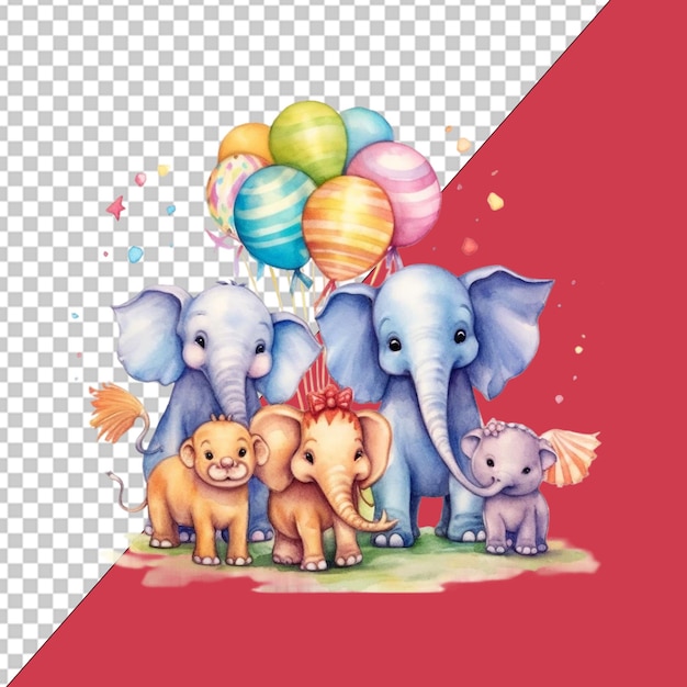 Een verjaardagsparade met olifanten