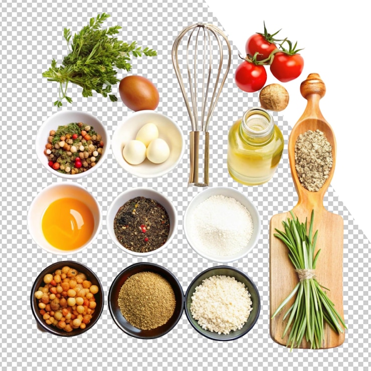 PSD een verscheidenheid aan ingrediënten, waaronder bonen, tomaten en kruiden