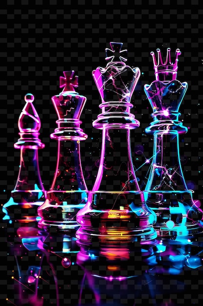 PSD een verzameling schaakstukken, waaronder een met de naam koning