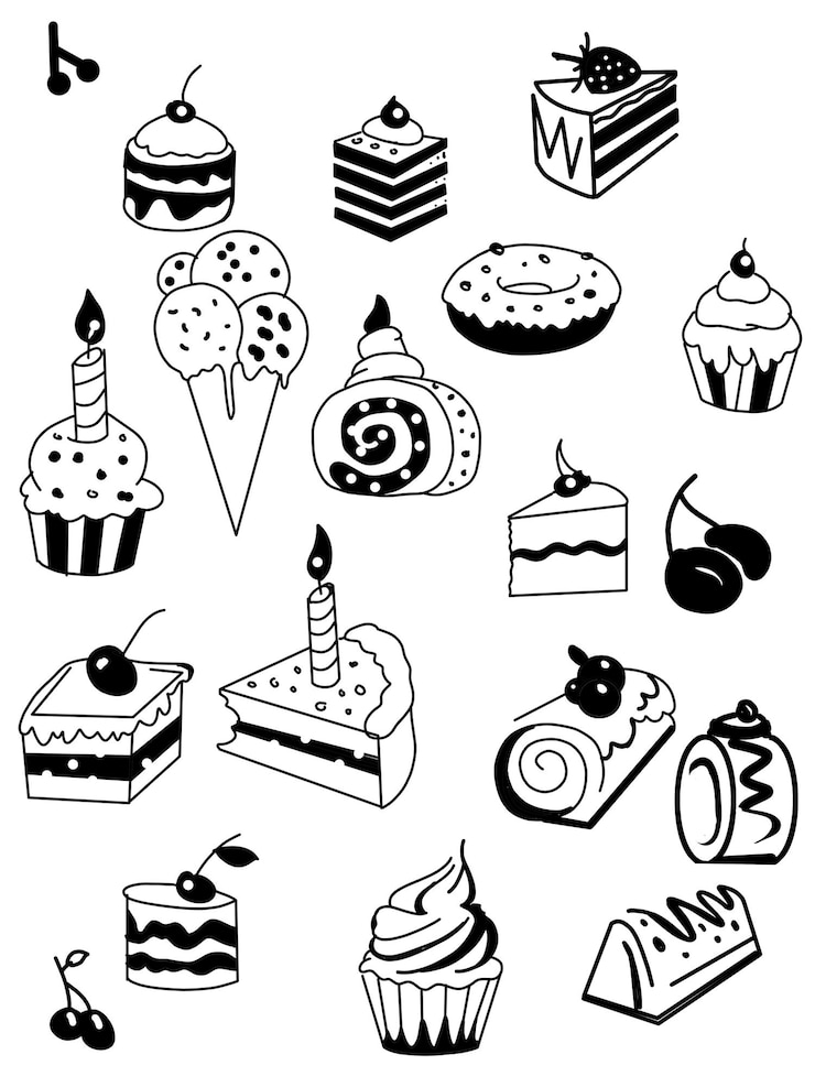PSD een verzameling taarten en cakes van het bedrijf.