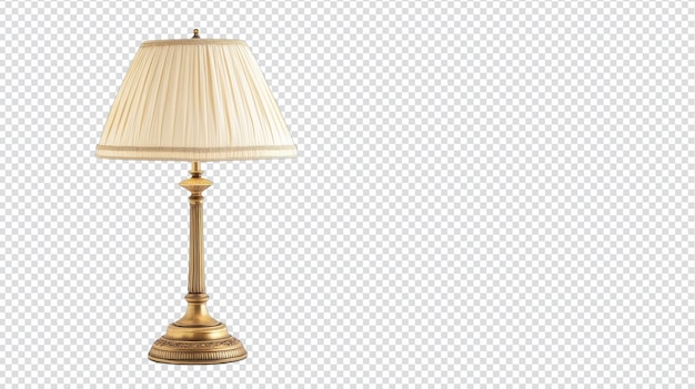 Een vintage messing lamp met stof schaduw perfect voor huisdecoratie of vintage thema evenementen die een warme en elegante verlichting optie voor elke ruimte