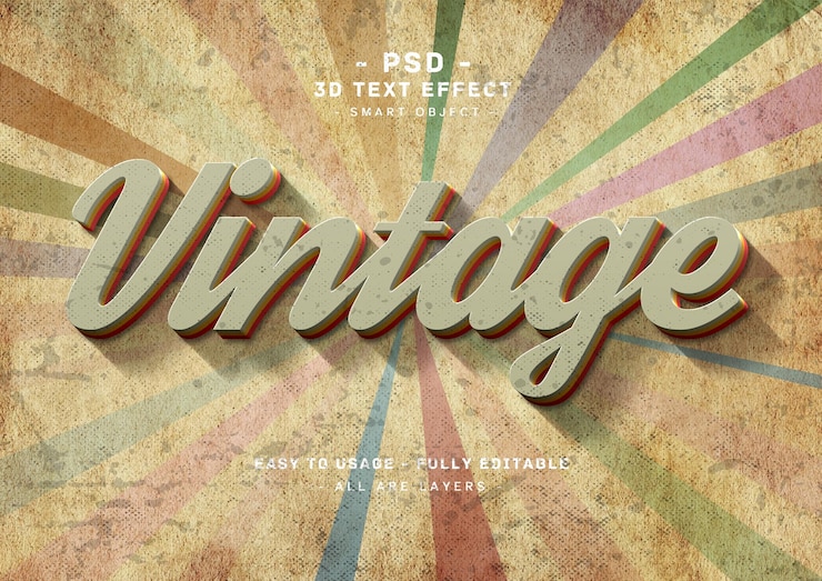 PSD een vintage teksteffect met een vintage effect