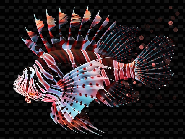 PSD een vis met een rode en blauwe kleur wordt getoond