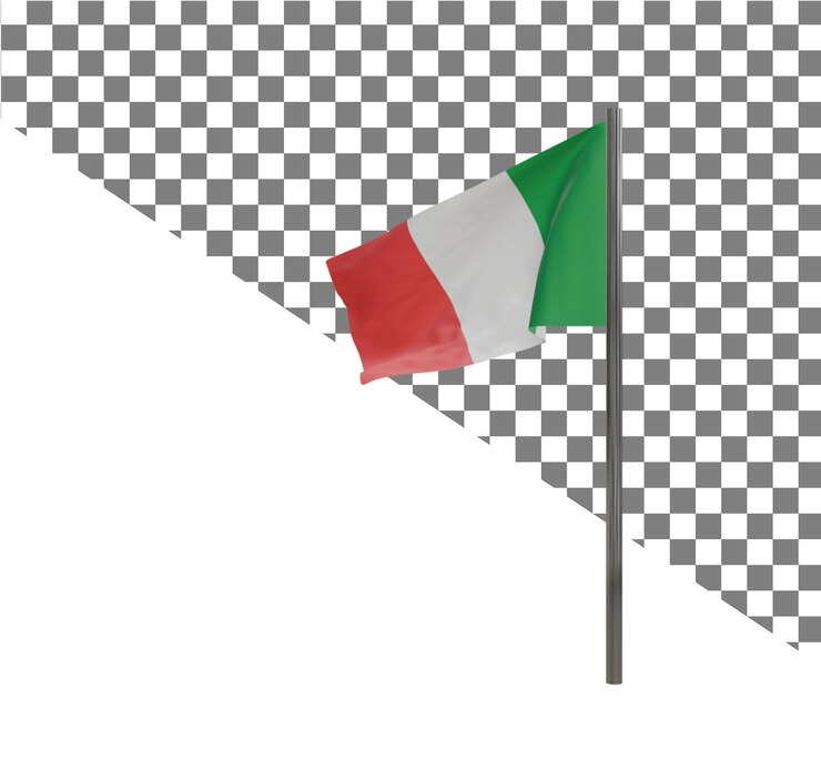PSD een vlag vliegt voor een zwart-witte geruite vlag