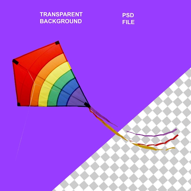een vlieger met een regenboog erop en de woorden het woord erop