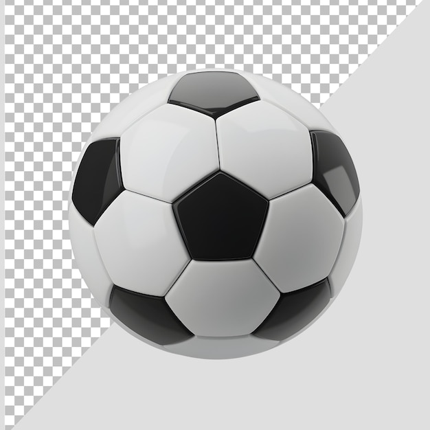 een voetbal met een zwart-witte voetbal op een witte achtergrond