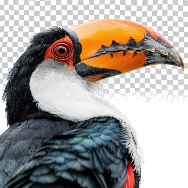 PSD een vogel met een gele snavel en een rood oog