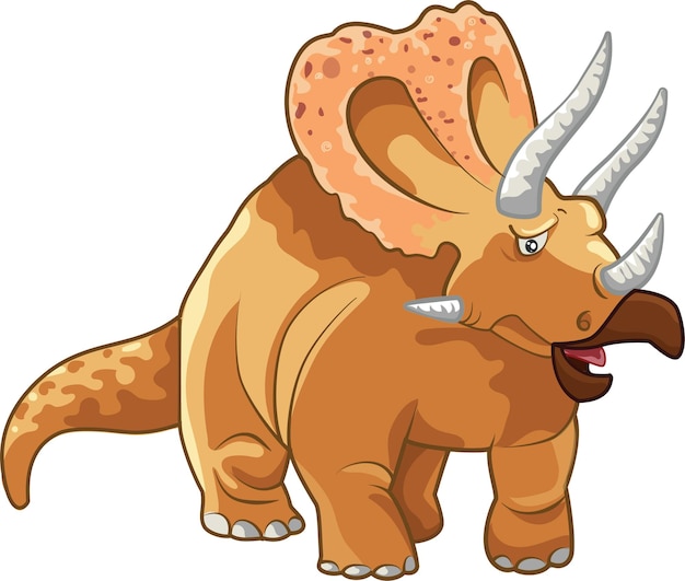 Een vriendelijke tekenfilm Triceratops met horens en een frill