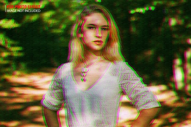 PSD een vrouw kleurrijke generative photo effect design psd