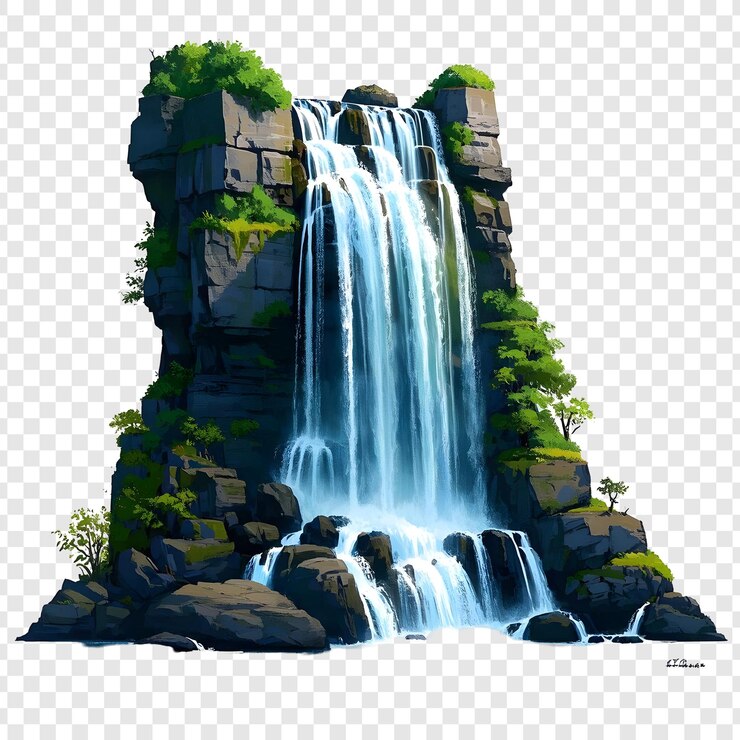 PSD een waterval wordt in deze afbeelding getoond met een afbeelding van een waterval