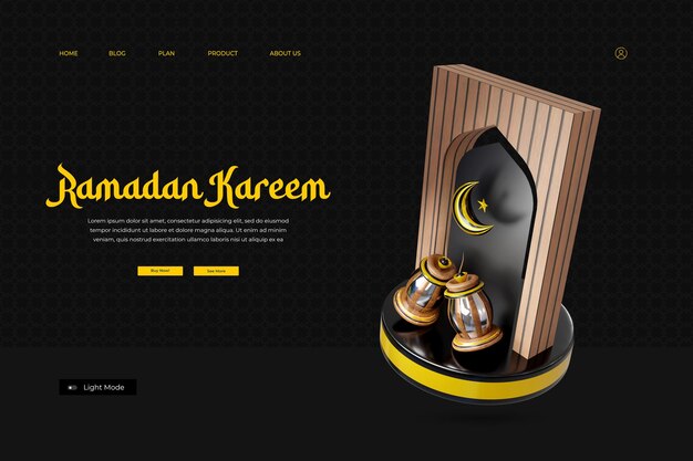 Een website voor ramadan kareem met een zwarte achtergrond