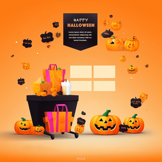 PSD een winkelachtergrondafbeelding om halloween te vieren