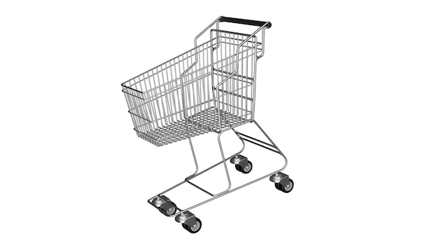 een winkelwagen met een winkelwagen erop