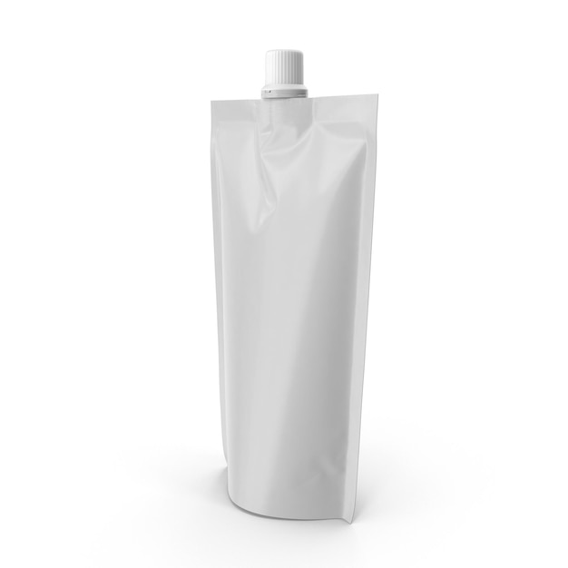 een witte buis van room met een witte plastic zak erop