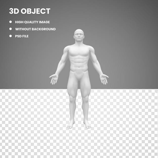 PSD een witte figuur met bovenaan de titel 3d-object.