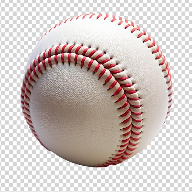 PSD een witte honkbal met rode steken op een doorzichtige achtergrond