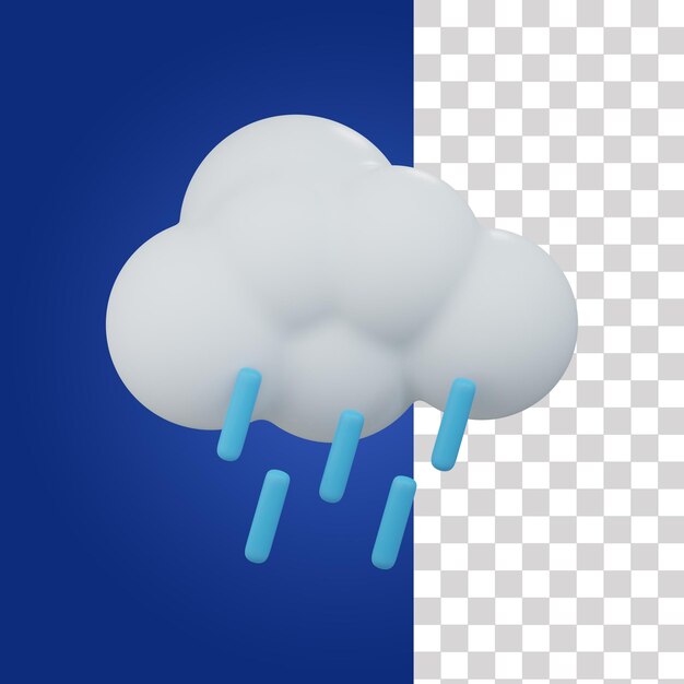 PSD een witte wolk giet zware regen