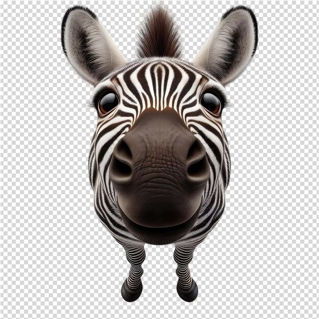 PSD een zebra met een zebra op zijn hoofd en de neus is zwart en wit