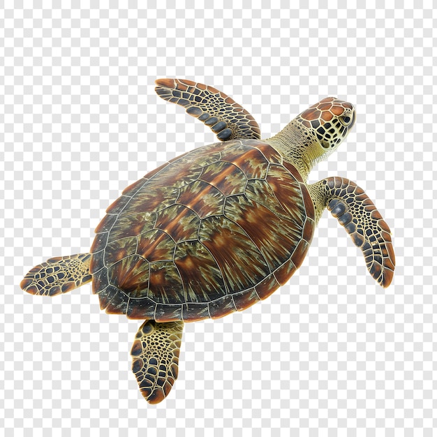 Een zeeschildpad die in de oceaan zwemt