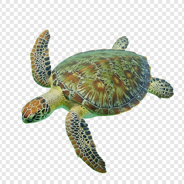 Een zeeschildpad die in de oceaan zwemt