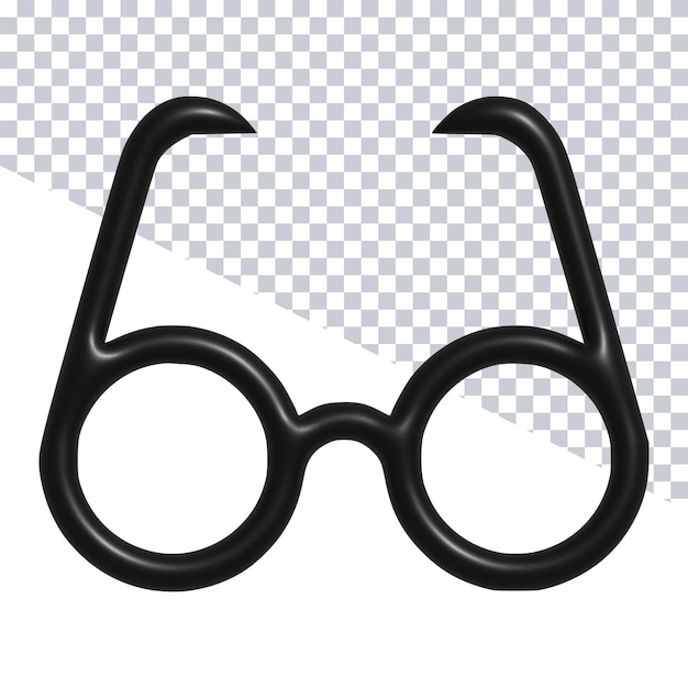 PSD een zwarte bril met de bril erop.