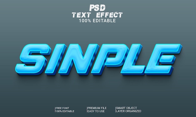 Eenvoudig 3d-teksteffect psd-bestand