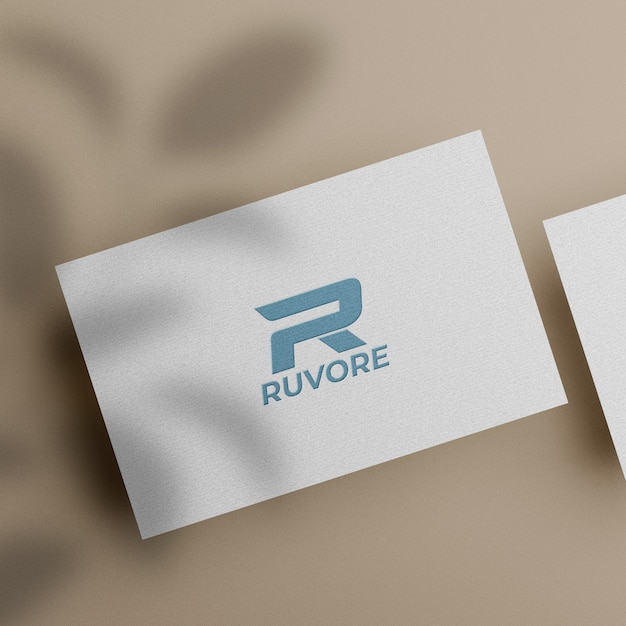 Eenvoudig elegant visitekaartje mockup op geweven papier