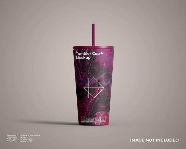 PSD eenvoudig rood tumbler cup mockup