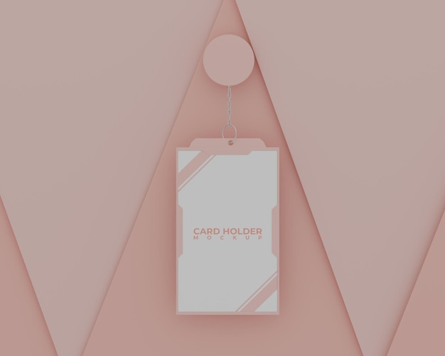 Eenvoudig roze id-kaarthoudermodel