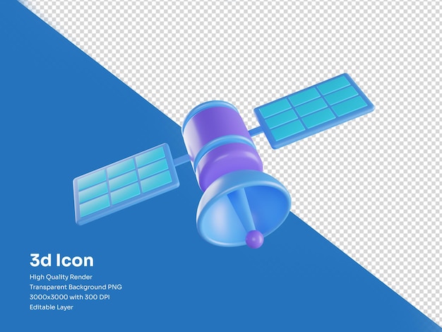 eenvoudig satelliet 3d geïsoleerd pictogram