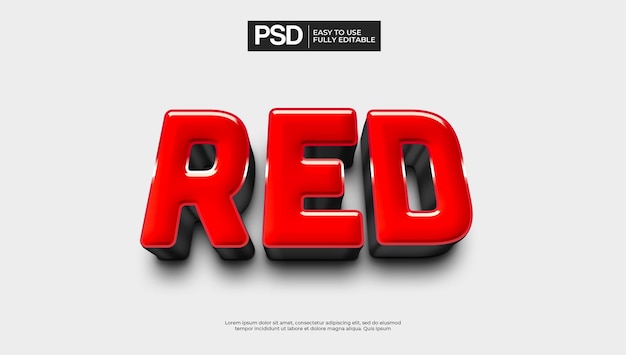 PSD eenvoudig schoon rood teksteffect