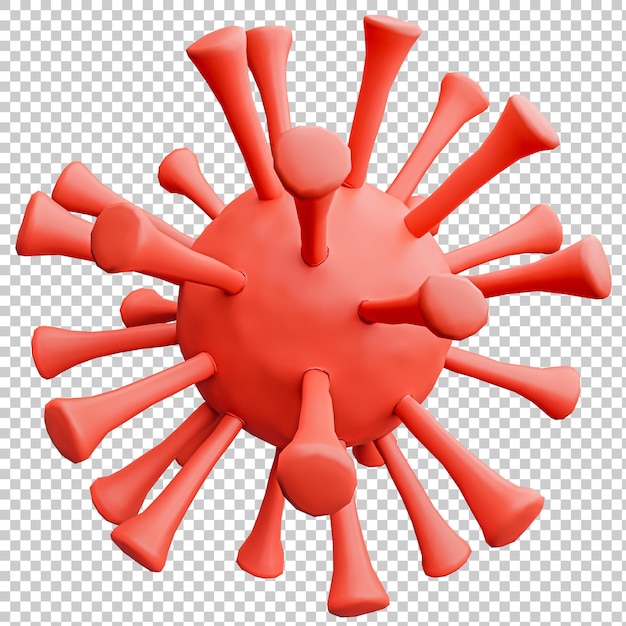 PSD eenvoudige illustratie van coronavirus covid19 geïsoleerd op transparante achtergrond