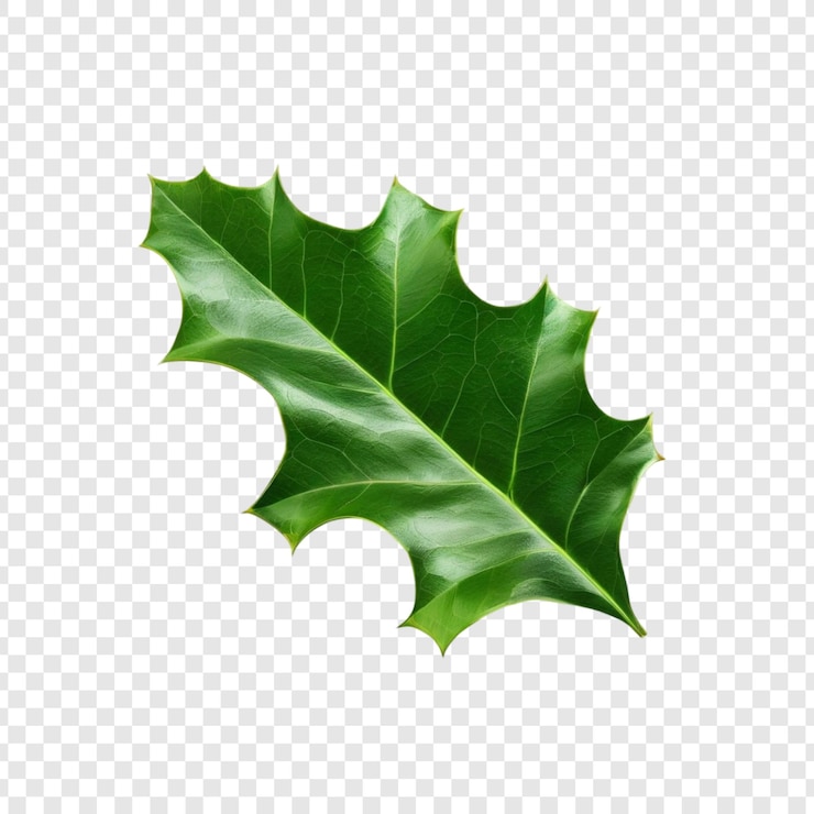 PSD eenvoudige levendige groene hollyblad geïsoleerde natuur botanische plant