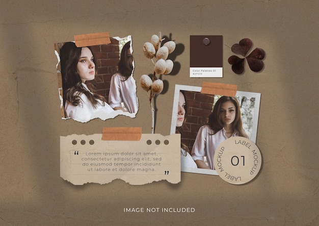 Eenvoudige mode fotolijst set moodboard mockup