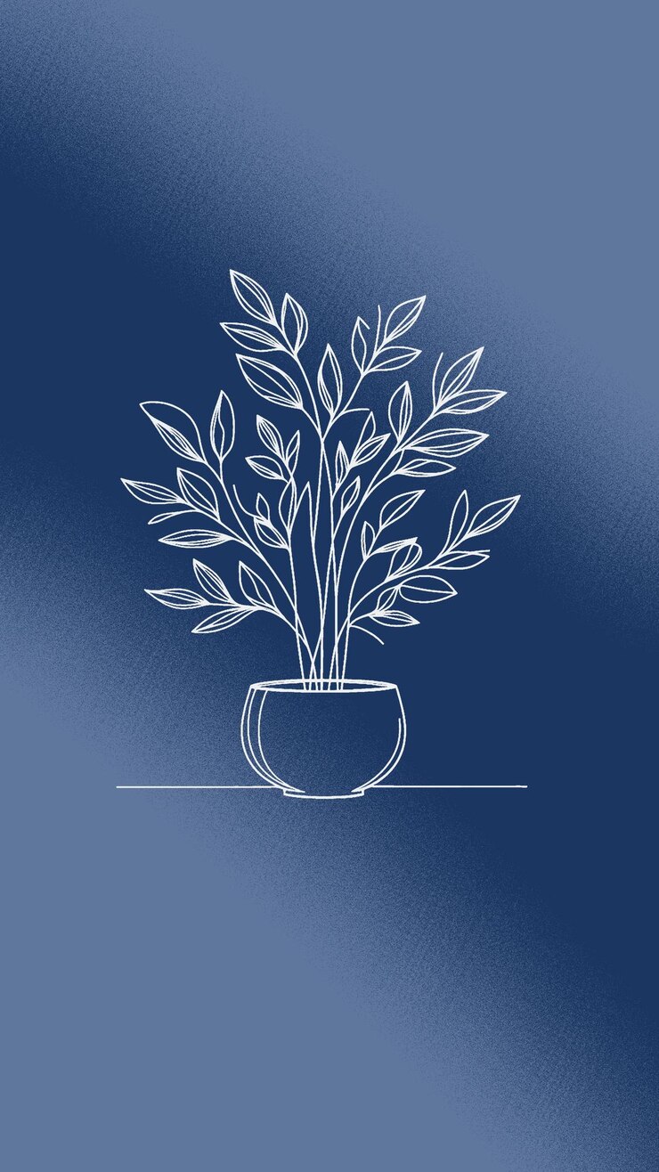 PSD eenvoudige plantenlijnkunst