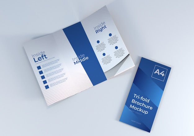 Eenvoudige realistische a4 driebladige brochure papier mockup