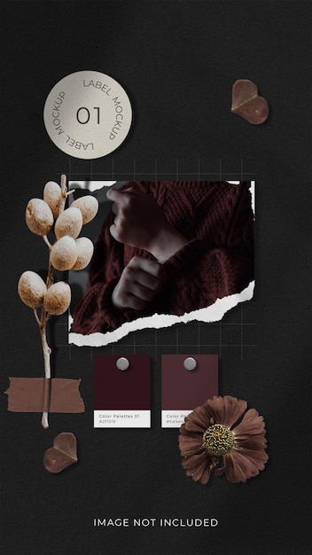 Eenvoudige stijlvolle fotolijst set moodboard mockup