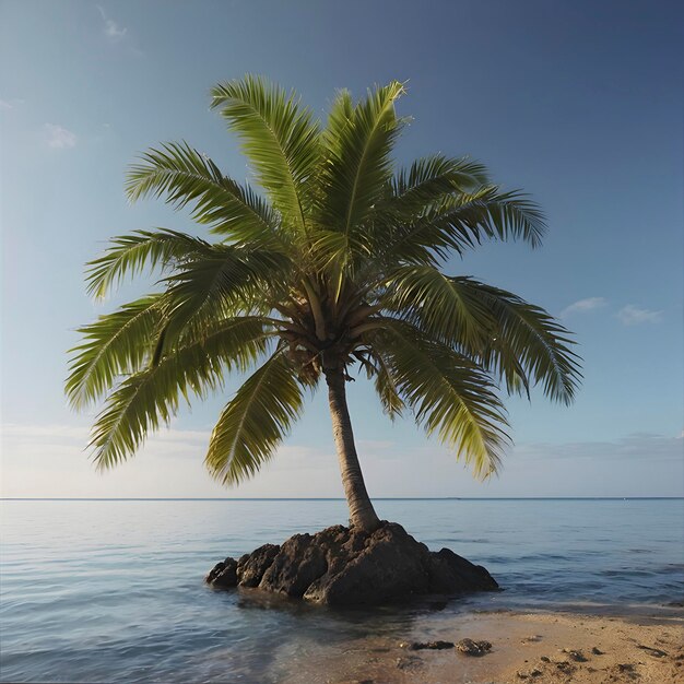 PSD eenzame palm op het kleine eiland