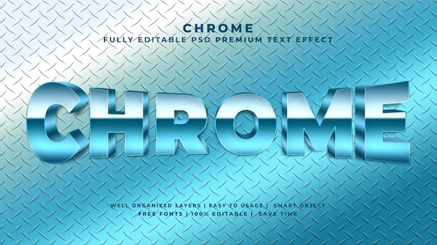 PSD efekt chromowanego tekstu psd chrome