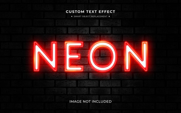 PSD efekt czerwonego neonu