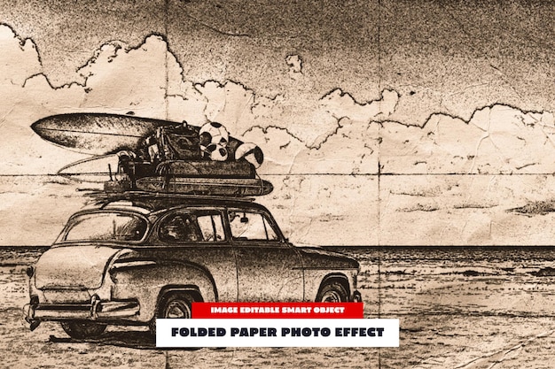 Efekt fotograficzny złożonego papieru